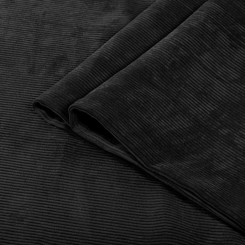 Tissu Velours Côtelé Rochefort Noir 