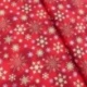 Tissu Coton Noël Imprimé Flocons Rouges 