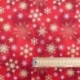 Tissu Coton Noël Imprimé Flocons Rouges 