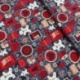 Tissu Coton Noël Imprimé Biscuits Marine 