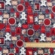 Tissu Coton Noël Imprimé Biscuits Marine 