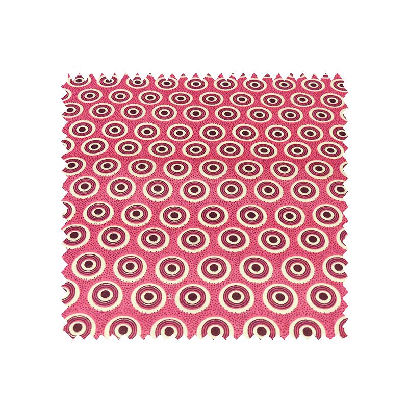 Tissu Africain Rond Rose