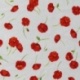 Tissu Cretonne Enduite Coquelicot Ecru 