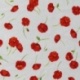 Tissu Cretonne Enduite Coquelicot Ecru 