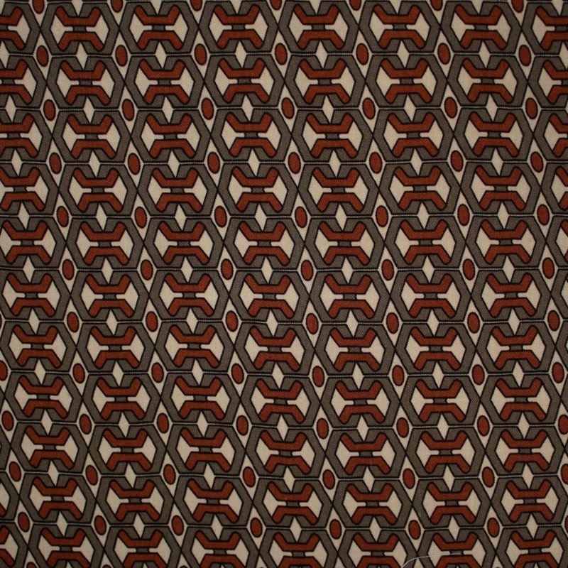 Tissu Viscose Imprimé Graphique Marron 