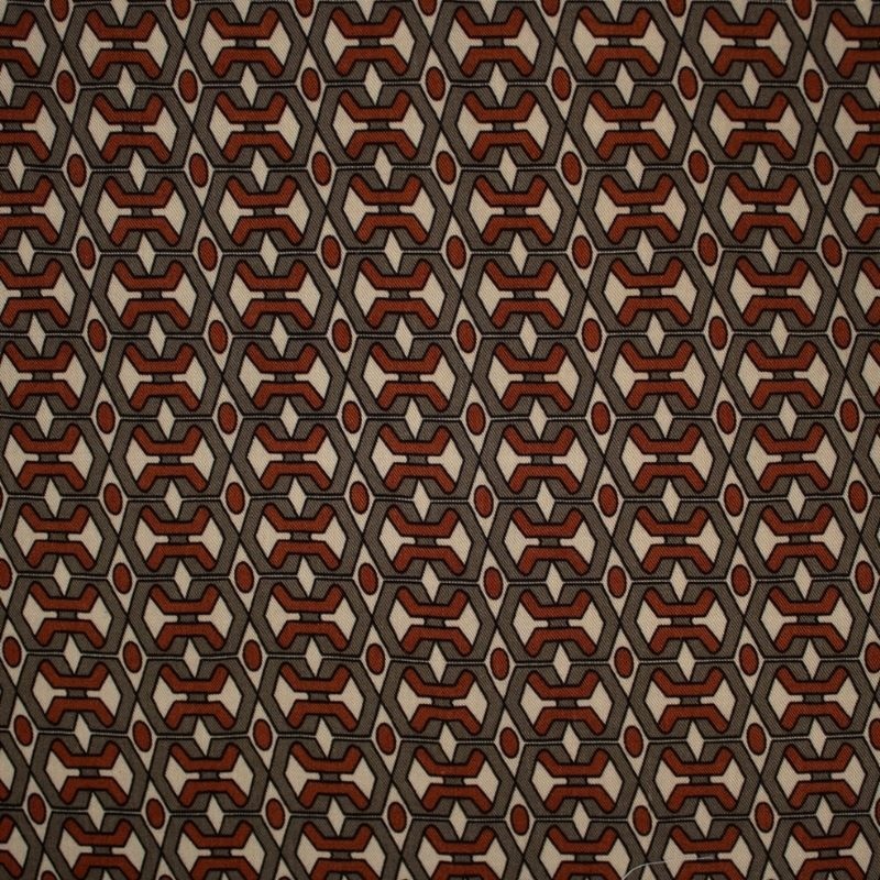 Tissu Viscose Imprimé Graphique Marron 