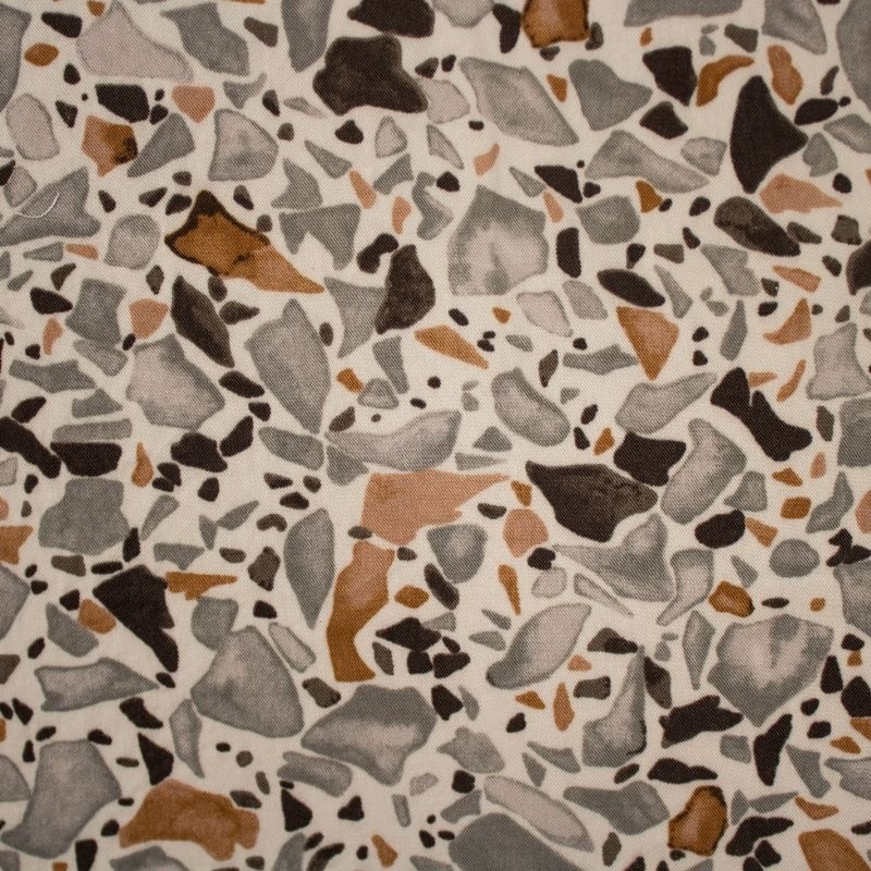 Tissu Décoratif Motif Galets Et Mer - Dimensions 130 X 148 Cm - Polyamide - Neuf France