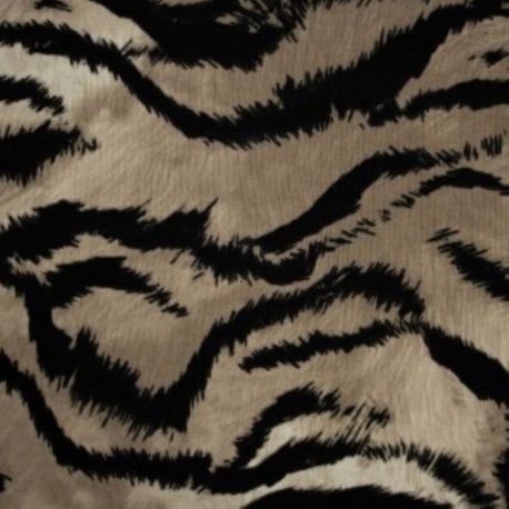 Tissu Jersey Viscose Imprimé Tiger Taupe