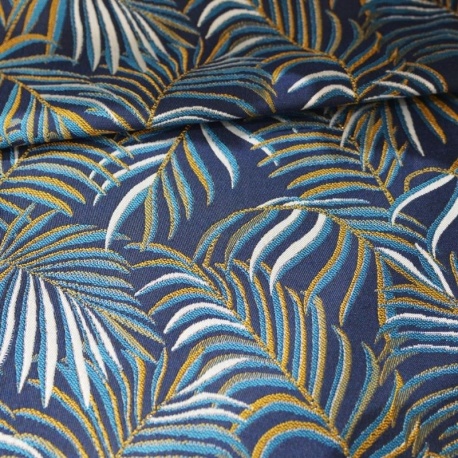 Tissu Jacquard Palmsprings Bleu