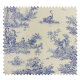 Tissu Bachette Imprimé Toile de Jouy Pastorale Bleu