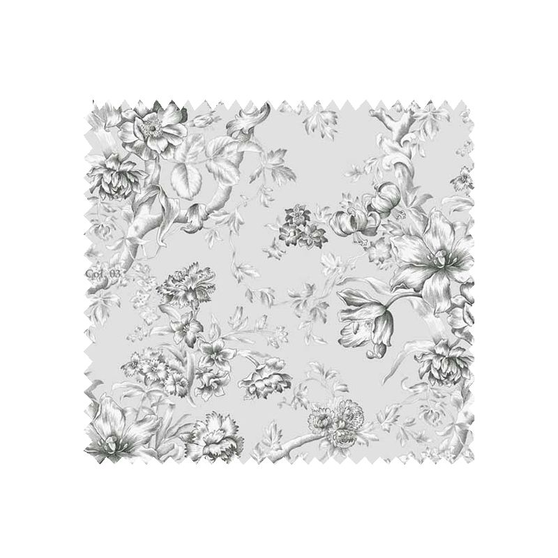 Tissu Bachette Jouy Coton Gris