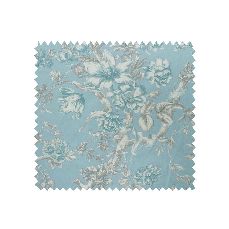 Tissu Bachette Jouy Coton Bleu