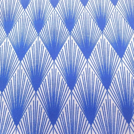 Tissu Imprimé Plumette Bleu 