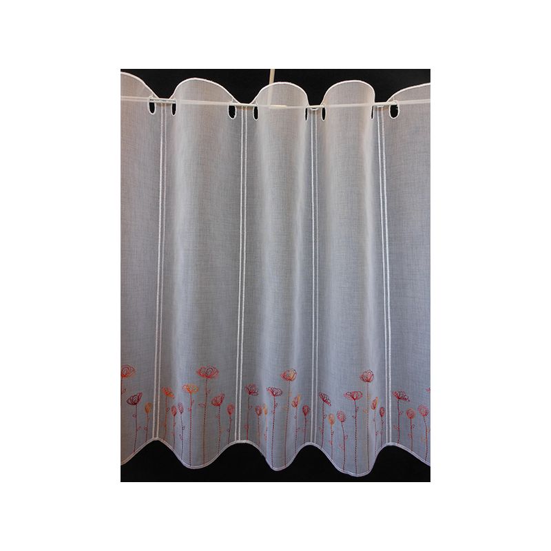 Brise Bise Voile Marbre Coquelicot Blanc Rouge (89 cm)