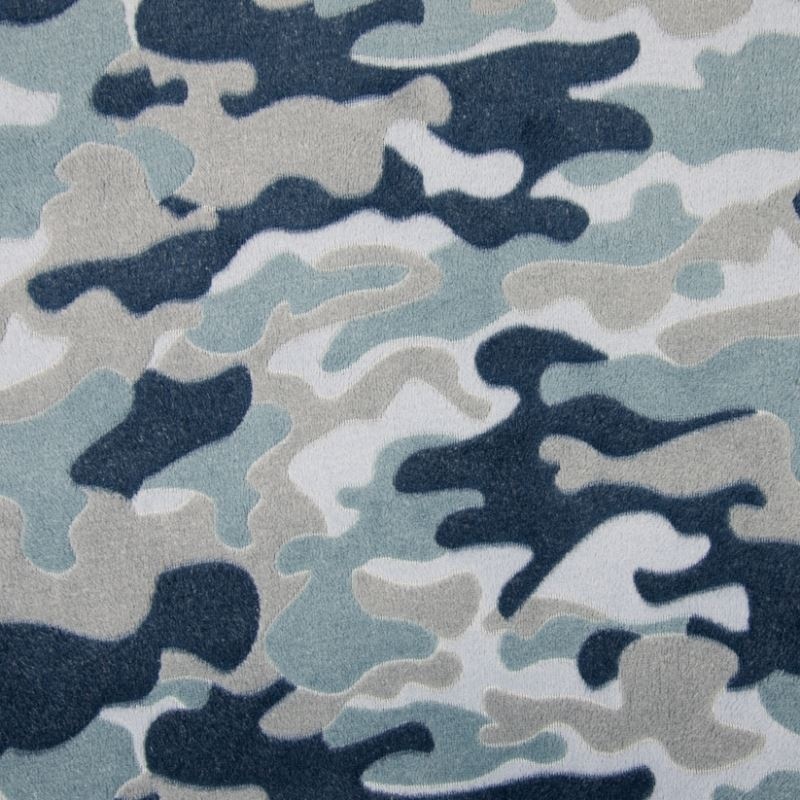 Tissu Polaire Camouflage Bleu 