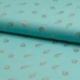 Tissu Viscose Foil Plume Fond Turquoise 