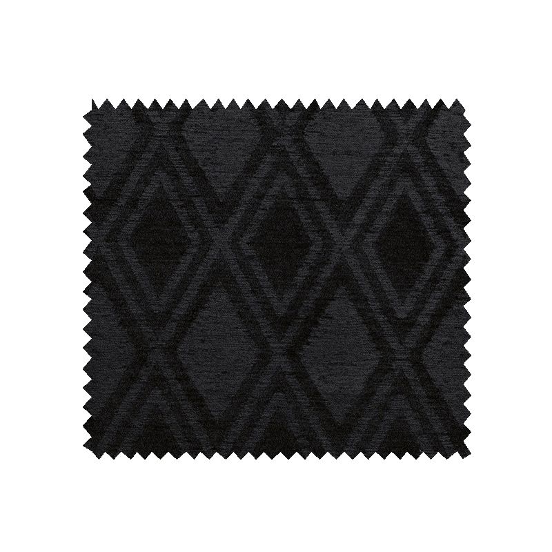 Tissu Jacquard Chenillé Sophia Losange Noir