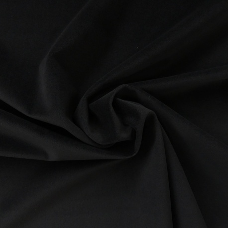 Tissu Velours Aspect Coton Valgreta Noir 