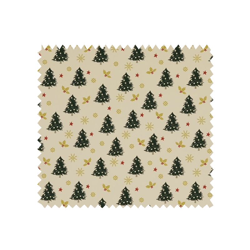 Tissu Coton de Noël Imprimé Sapin Vert