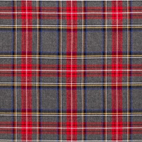Tissu Tartan Ecossais Gris Moyen 