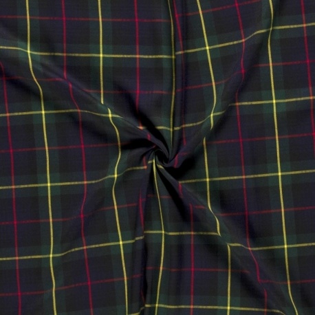 Tissu Tartan Ecossais Vert Foncé jaune 