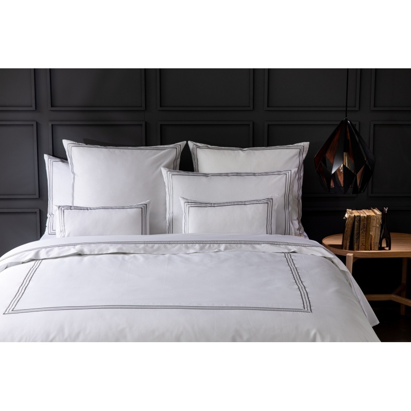 Linge de Lit Percale Leela Argent - Tissus des Ursules