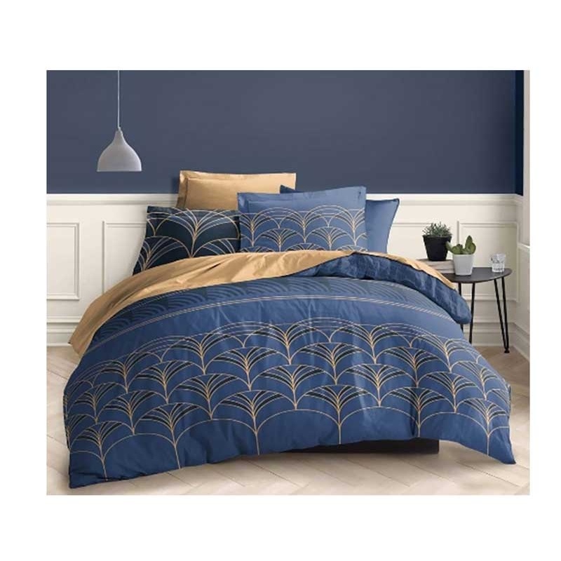 Linge de Lit Percale Noam Bleu - Tissus des Ursules