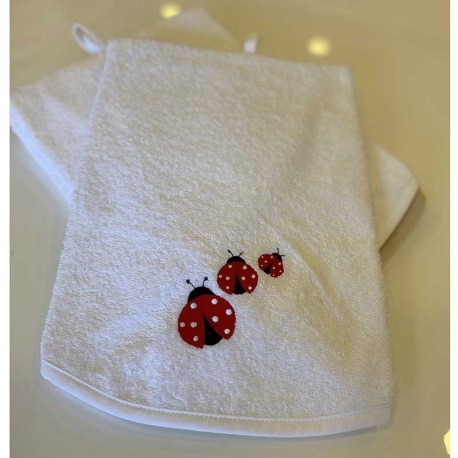 Torchon Eponge Rond Coccinelle 