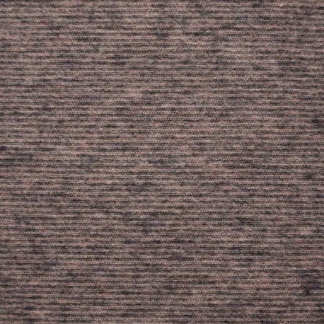 Tissu Jersey Cotelé Gris Terre
