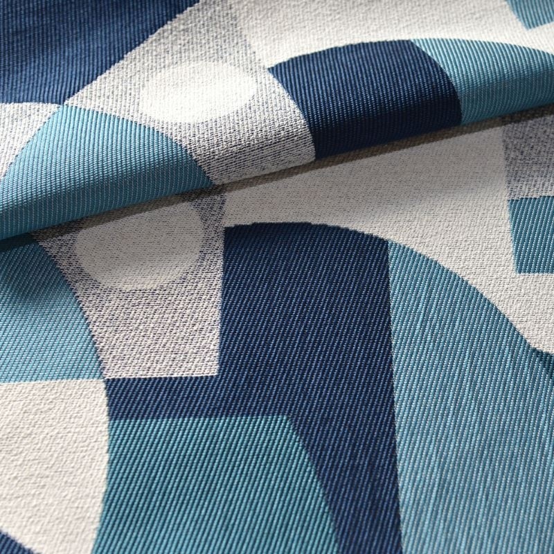 Tissu Jacquard Curvy Bleu