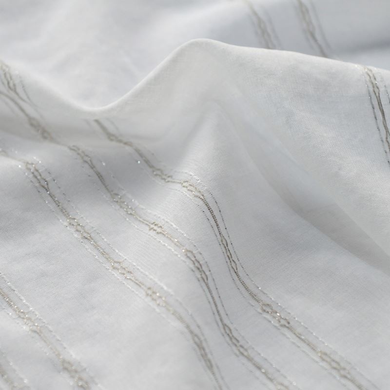 Tissu Etamine Rayée She Lurex Argent