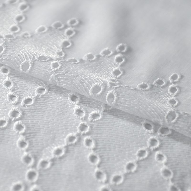 Tissu Etamine Brodée Brody Blanc