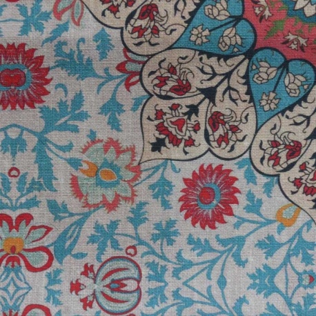 Tissu Toile Imprimée Sayuri Bleu