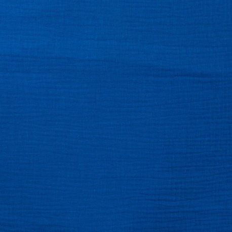 Tissu Double Gaze Uni Bleu Roi 