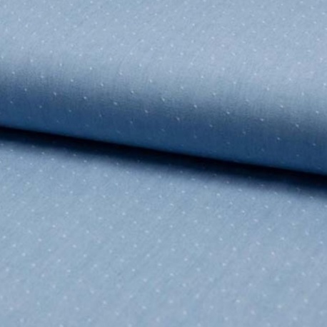 Tissu Chambray Dobby Bleu Delavé