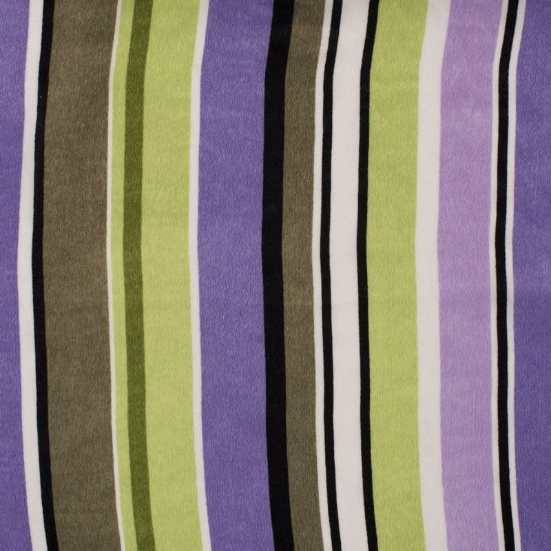 Tissu Poly Satin Imprimé Rayure Lilas 