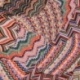 Tissu Viscose Support Jersey Imprimé Zigzag Pêche 