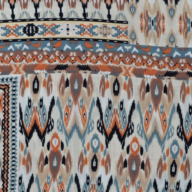 Tissu Coton Rayonne Imprimé Patchwork Nude 