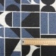 Tissu Jacquard Géometrique Bleu 