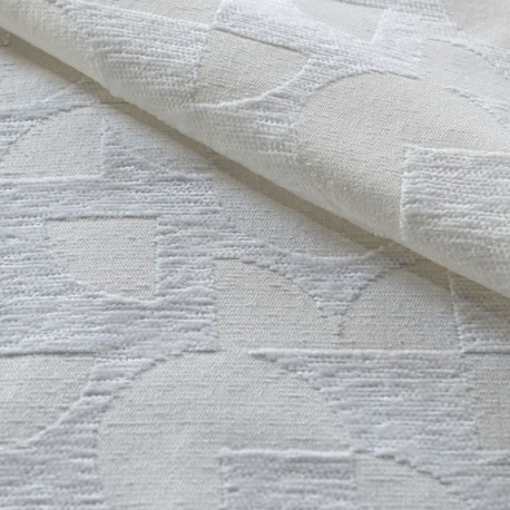 Tissu Jacquard Chenille Bold Blanc