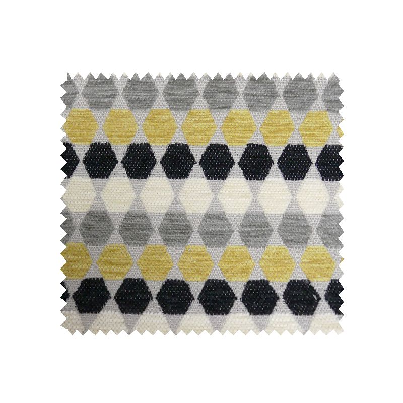 Tissu Azabache Jacquard Chenillé Noir Jaune