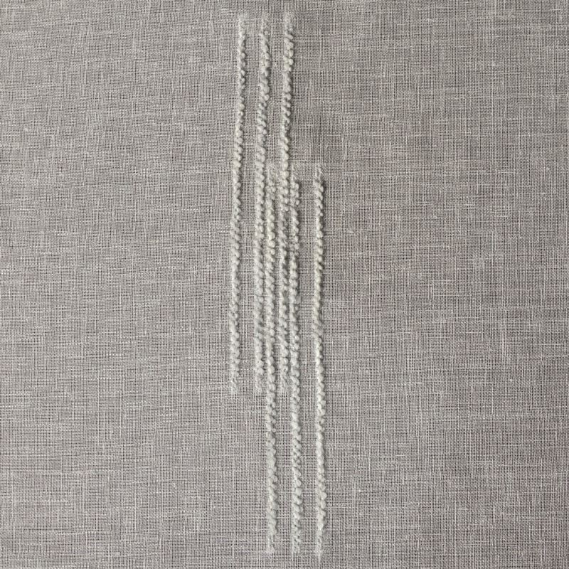 Tissu Etamine Brodée Siam Gris 