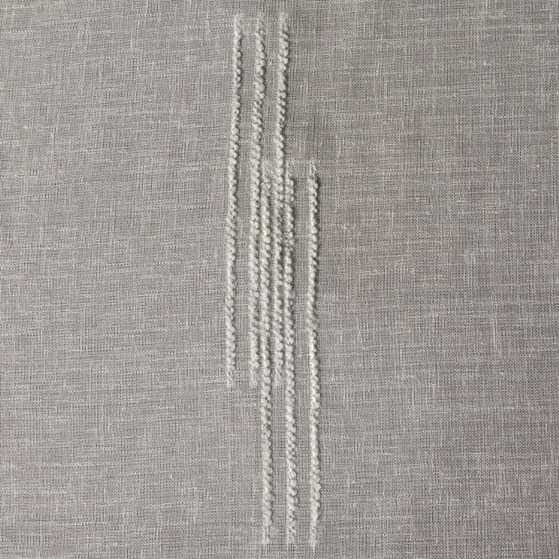 Tissu Etamine Brodée Siam Gris 