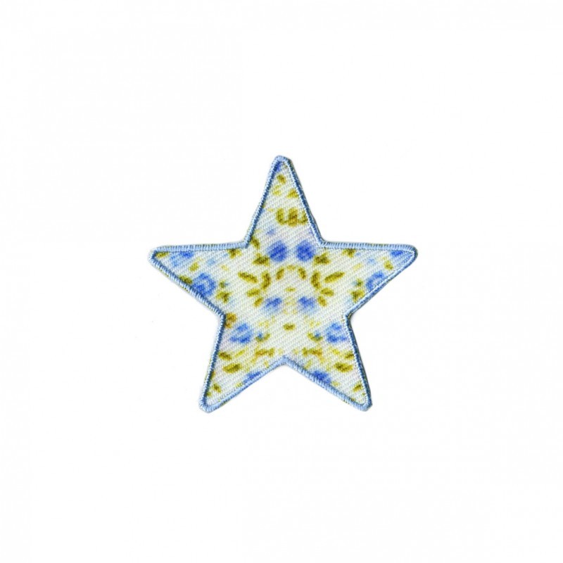 Ecusson étoile liberty - Bleu ciel