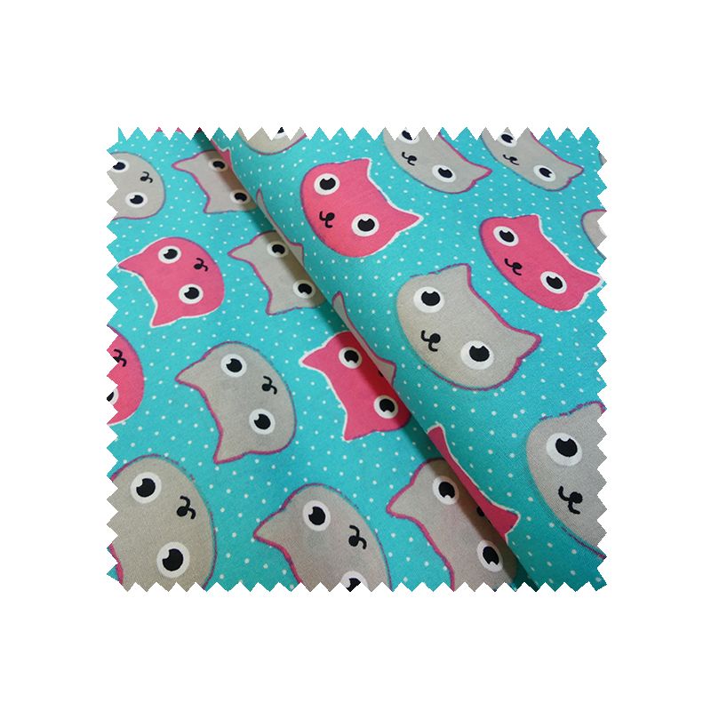 Tissu Chat Multi Turquoise