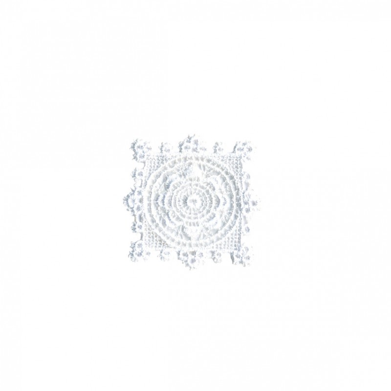 Fleur carree dentelle - Blanc