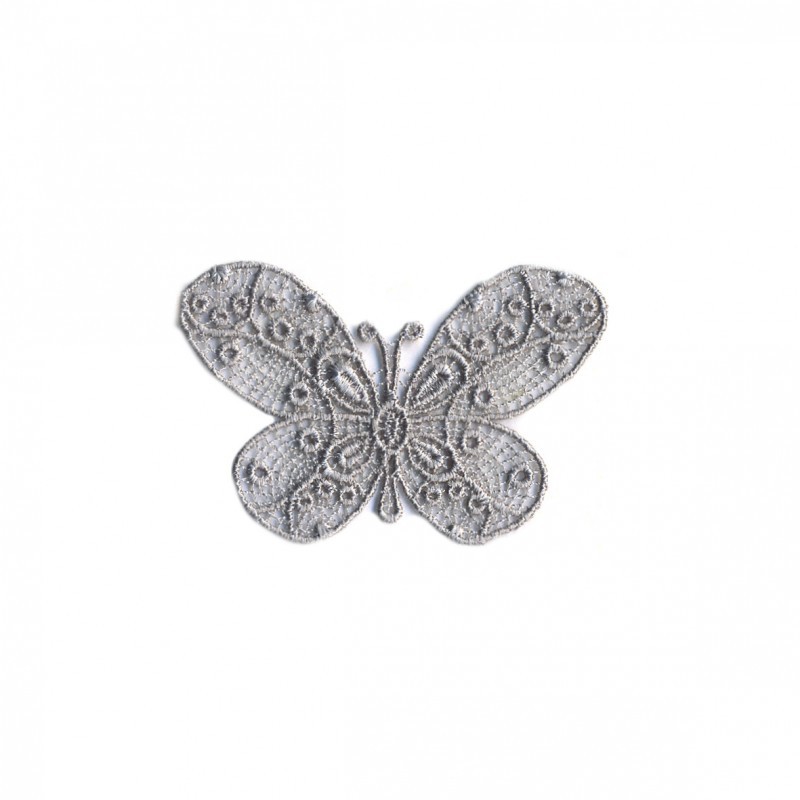 Papillon dentelle - Gris clair