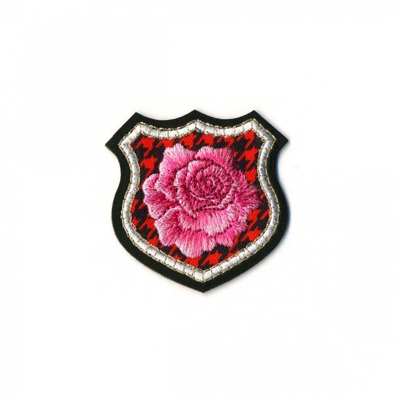Blason edelweiss - Rose/rouge