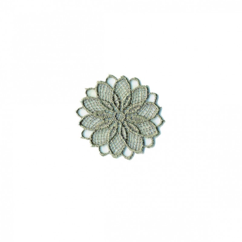 Fleur ajouree 3,5x3,5 - Gris