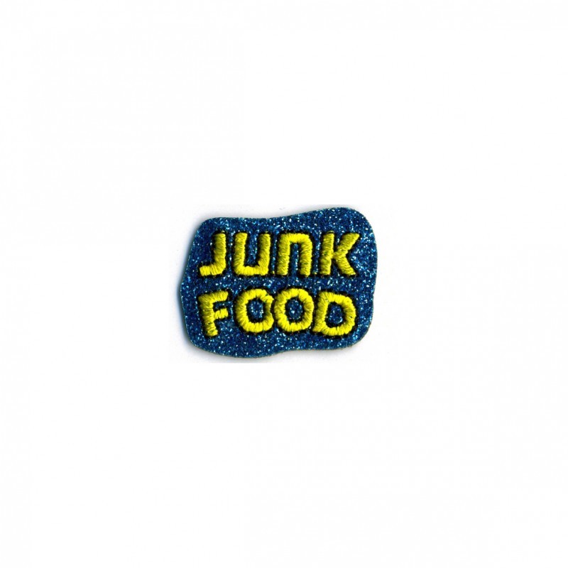 Junk food 3x2,5cm - Bleu paillettes